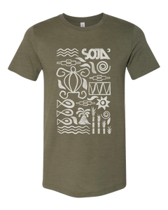 Abstract Logo Tee (Htr Olive Green)