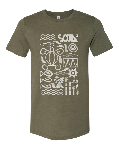 Abstract Logo Tee (Htr Olive Green)