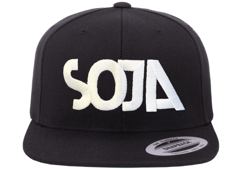 SOJA Black Logo Snapback (Flat Embroidery)