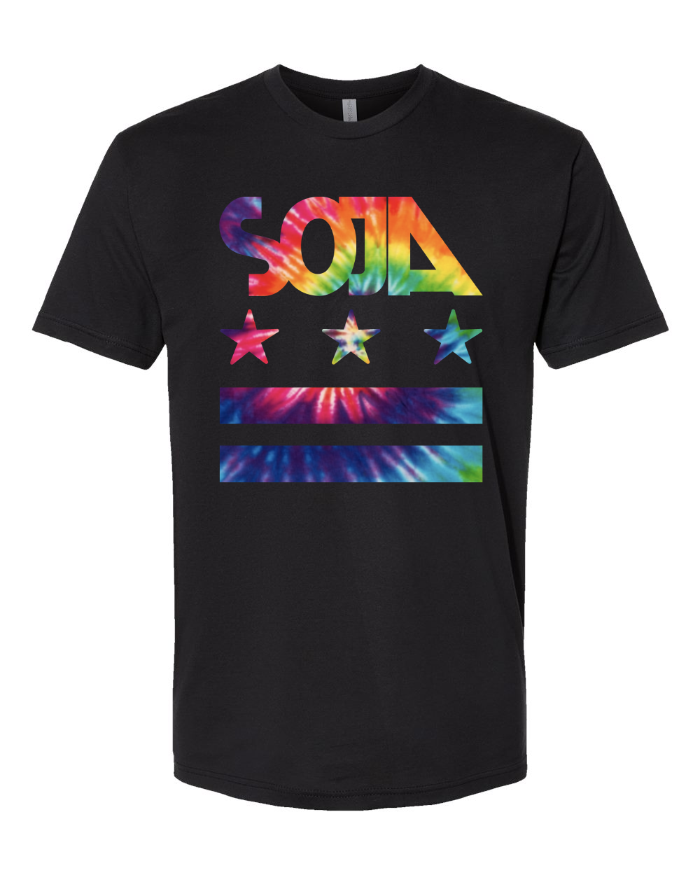 Stars & Stripes Tie Dye Logo Tee (Black)