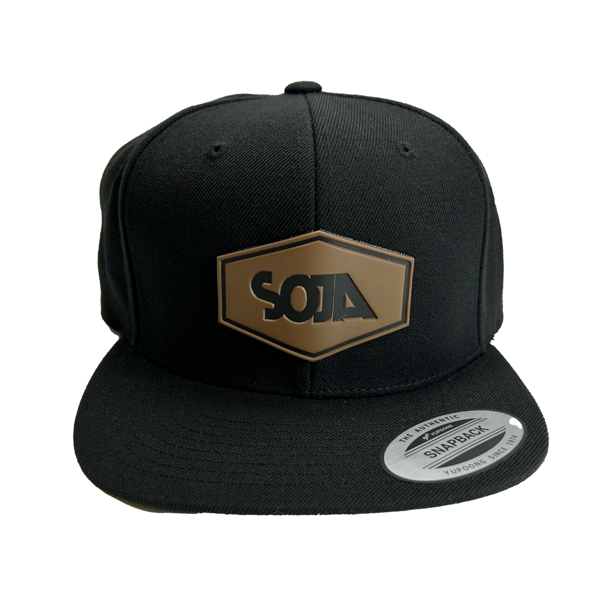 Faux Leather Patch Snapback (2 Colors)
