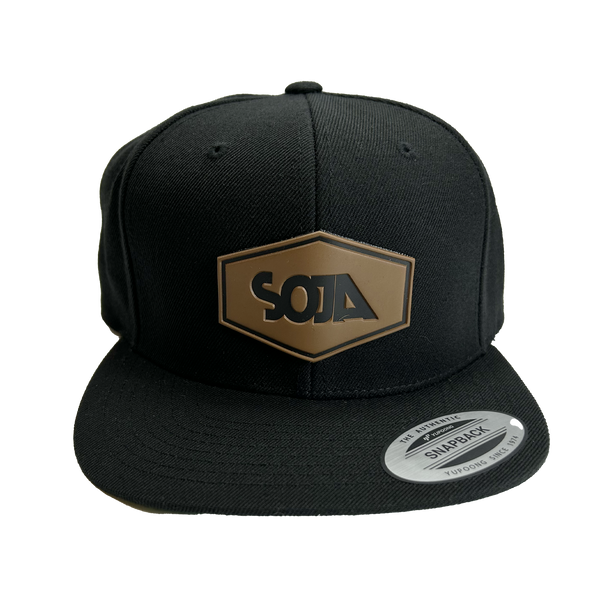 Faux Leather Patch Snapback (2 Colors)