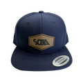 Faux Leather Patch Snapback (2 Colors)