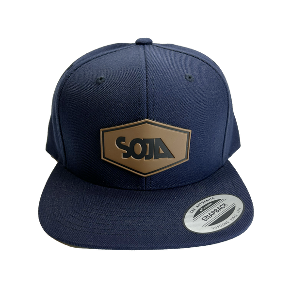 Faux Leather Patch Snapback (2 Colors)
