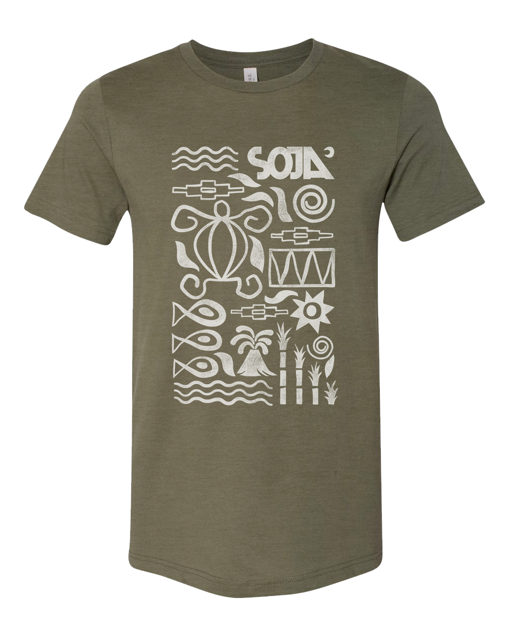 Abstract Logo Tee (Heather Olive Green)