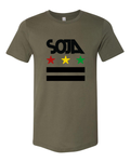 Stars & Stripes Tee [Rasta/Black Print] (Heather Military Green)
