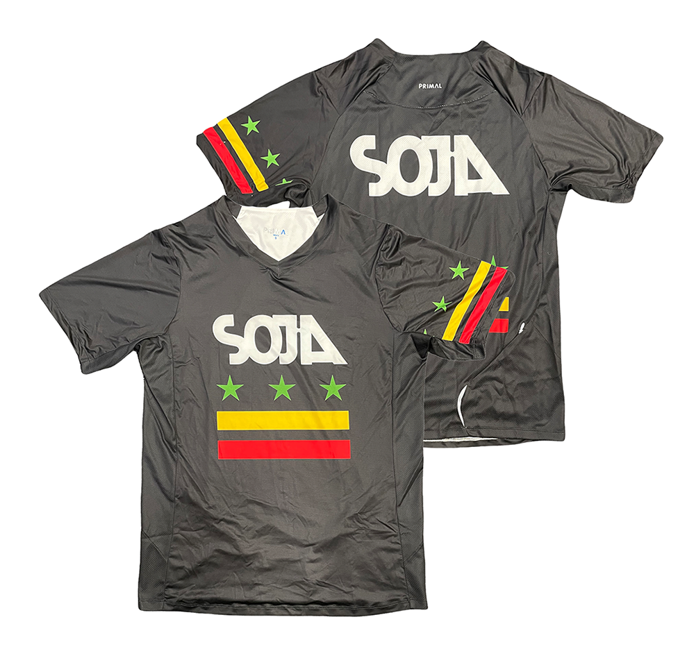 Primal MTB Downhill Cycling Jersey (Black with Rasta Print)