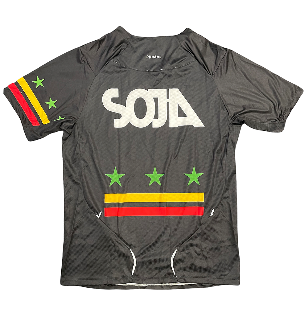 Primal MTB Downhill Cycling Jersey (Black with Rasta Print)