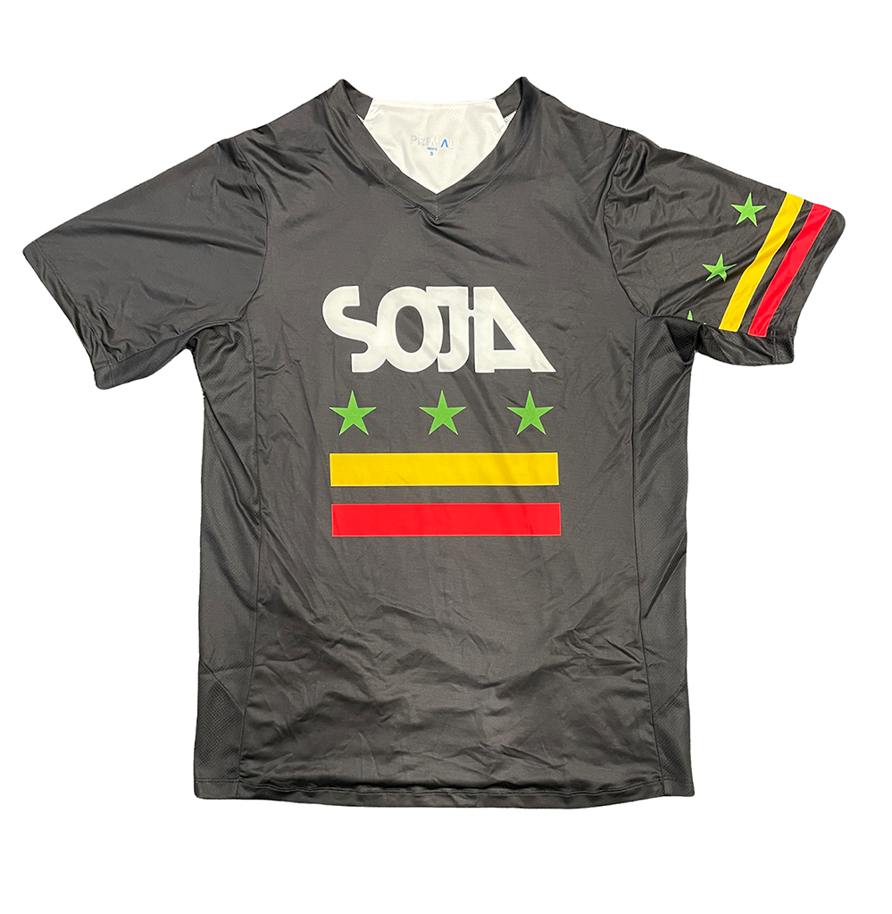 Primal MTB Downhill Cycling Jersey (Black with Rasta Print)