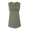 Women's Sunflower Muscle Tank (Green)