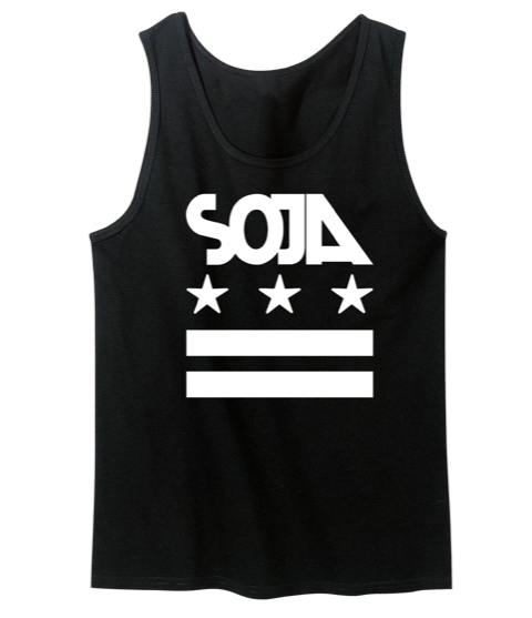Men's Stars & Stripes Tank [White Print] (Black)