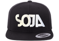 SOJA Black Logo Snapback (Flat Embroidery)
